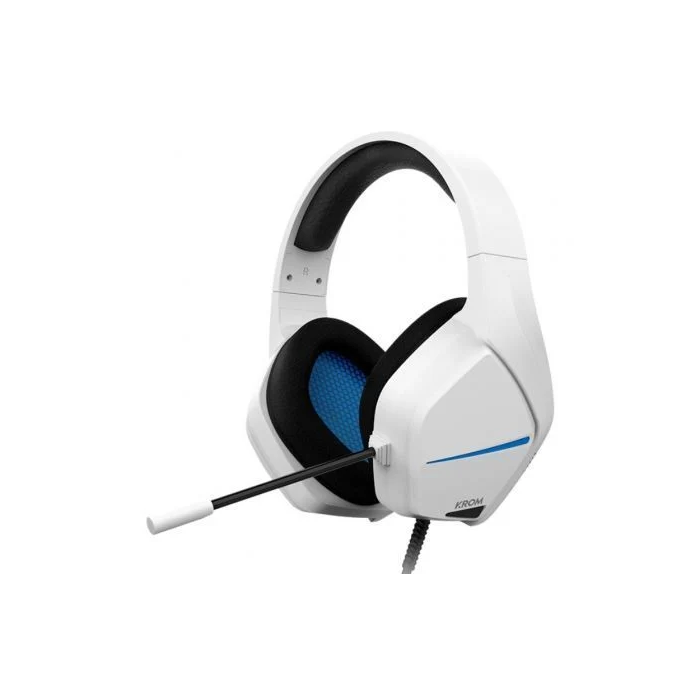 Krom NXKROMKOPAMOVEWH Auriculares Gaming con Micrófono Jack 3.5 mm Blancos para PC PS4 PS5 Switch Smartphones