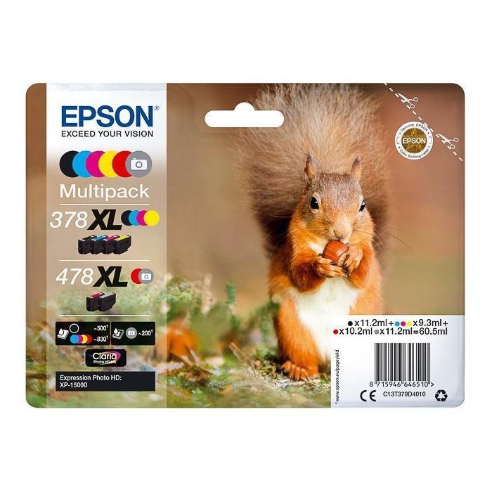 Epson Multipack 6-Colours 478XL Claria Photo HD Ink Cartridges