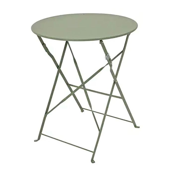 Set jardín mesa y 2 sillas plegables helsingborg de acero verde 1