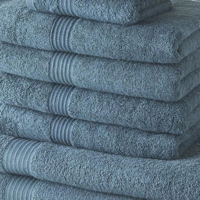 Today TOD3574641225643 Juego 10 Toallas de Baño 100% Algodón Set Varias Medidas 30x50, 50x90, 70x130 cm - Pavo Real 1