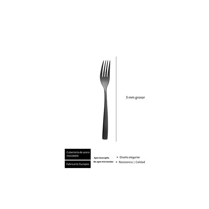 Sinxelo Satin Negro Tenedor Postre 190Mm (12 Unidades) 1 Sinxelo Satin Negro Tenedor Postre 190Mm (12 Unidades) 1