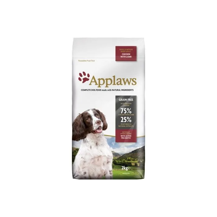 Applaws Alimento Seco para Perros Adultos Razas Pequeñas y Medianas, Pollo y Cordero, 7.5 kg