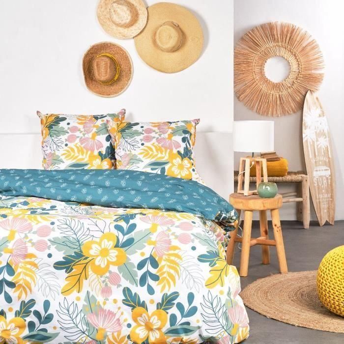 Set de cama - Today Sunshine - 240x220 cm - 2 personas - Algodón con estampado floral Set de cama - Today Sunshine - 240x220 cm - 2 personas - Algodón con estampado floral