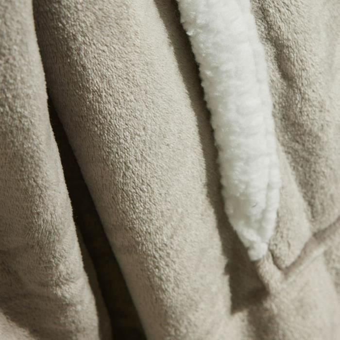 Sudadera polar a cuadros - TODAY - Manga larga y bolsillo - 70 x 87 cm - Beige 1 Sudadera polar a cuadros - TODAY - Manga larga y bolsillo - 70 x 87 cm - Beige 1