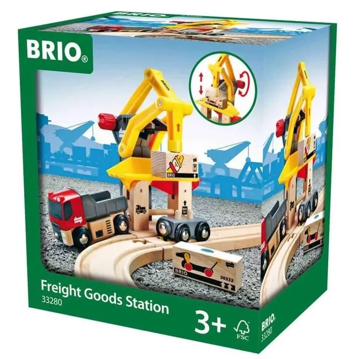 BRIO World 33280 Grúa de carga con camión y rampa, juego de construcción para niños y niñas a partir de 3 años 2