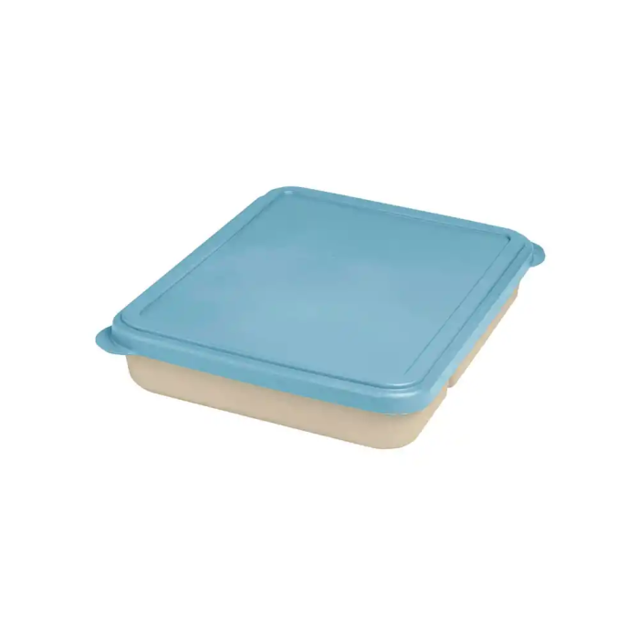 Exacompta Fiambrera Reutilizable 2 Compartimentos 25x21x5 cm Tapa Azul 2