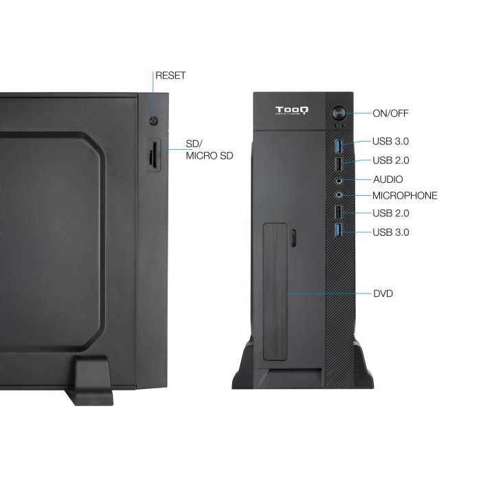 TOOQ CAJA SLIM MATX TQC-3008U3CD 500W LECTOR TARJETAS 1