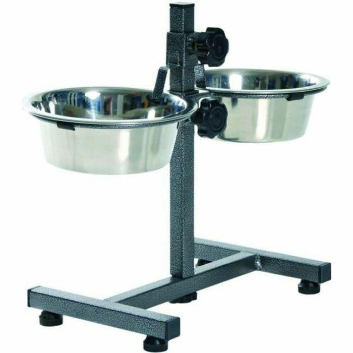 Trixie Barra Comedero Doble para Perros con 2 Cuencos de 0.75L y Ø 15cm