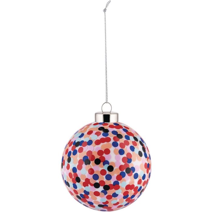 Alessi AM43 2 Bola de Navidad de Vidrio Soplado Decorado a Mano Rojo con Lunares 9 cm