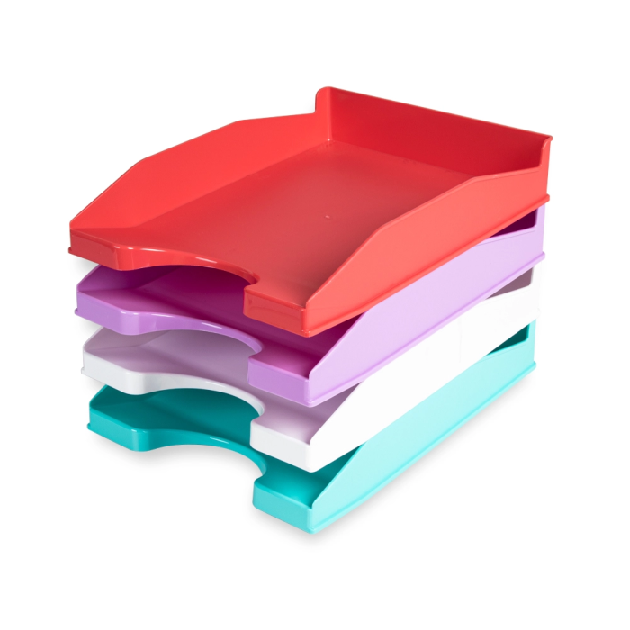 Q-connect Bandeja Sobremesa Lavanda Opaco 240x70x340 mm Plástico Alta Resistencia 3