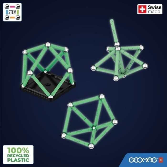 Geomag EcoFriendly Set de Construcción Magnético 25 Piezas - Brilla en la Oscuridad, Plástico 100% Reciclado 3 Geomag EcoFriendly Set de Construcción Magnético 25 Piezas - Brilla en la Oscuridad, Plástico 100% Reciclado 3