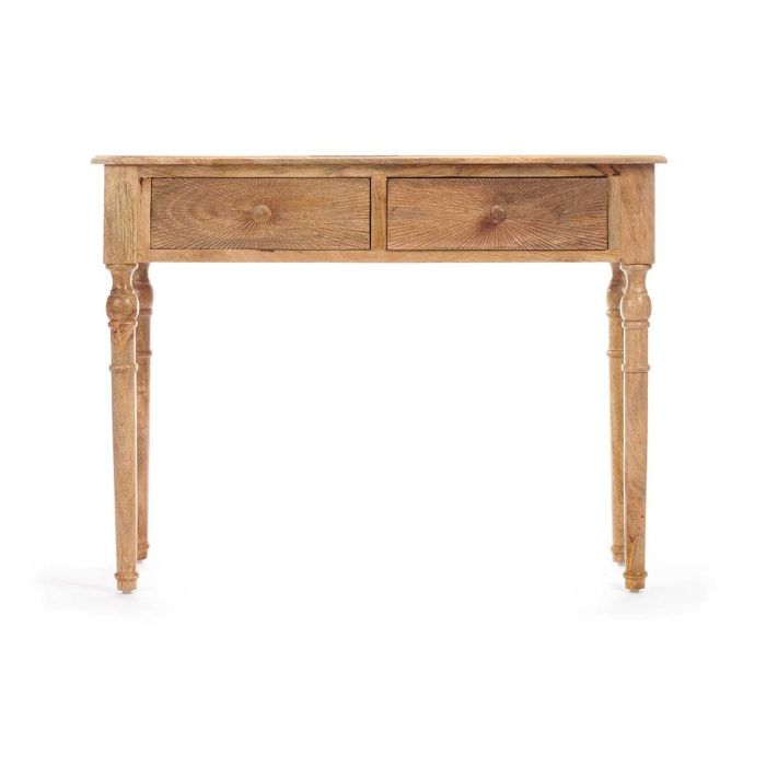 Mesa Recibidor 2 Cajones Natural Giftdecor 98x77x42 cm Madera Marrón 2 Mesa Recibidor 2 Cajones Natural Giftdecor 98x77x42 cm Madera Marrón 2