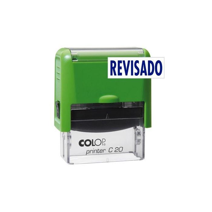 Colop Sello Printer C20 Formula " Revisado " Almohadilla E-20 14x38 mm Azul Colop Sello Printer C20 Formula " Revisado " Almohadilla E-20 14x38 mm Azul