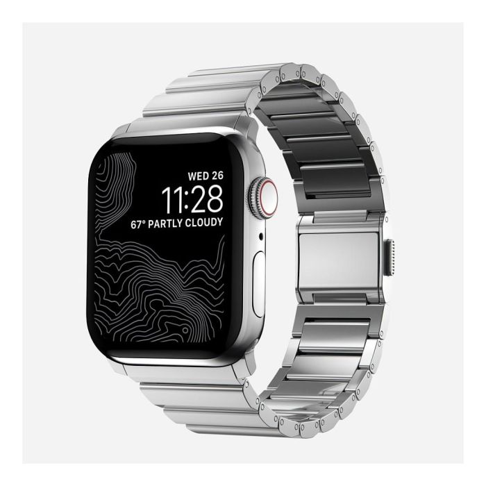 Nomad NM1A4HSXS0 Strap Acero Inoxidable Plata V2 para Apple Watch Series 7, 6, SE y anteriores modelos - 42/44/45/49mm 0 Nomad NM1A4HSXS0 Strap Acero Inoxidable Plata V2 para Apple Watch Series 7, 6, SE y anteriores modelos - 42/44/45/49mm 0