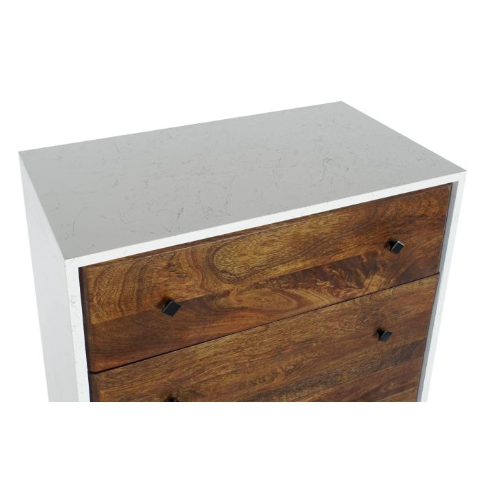 Cajonera DKD Home Decor Blanco 70 x 40 x 105 cm Metal Madera de mango 2