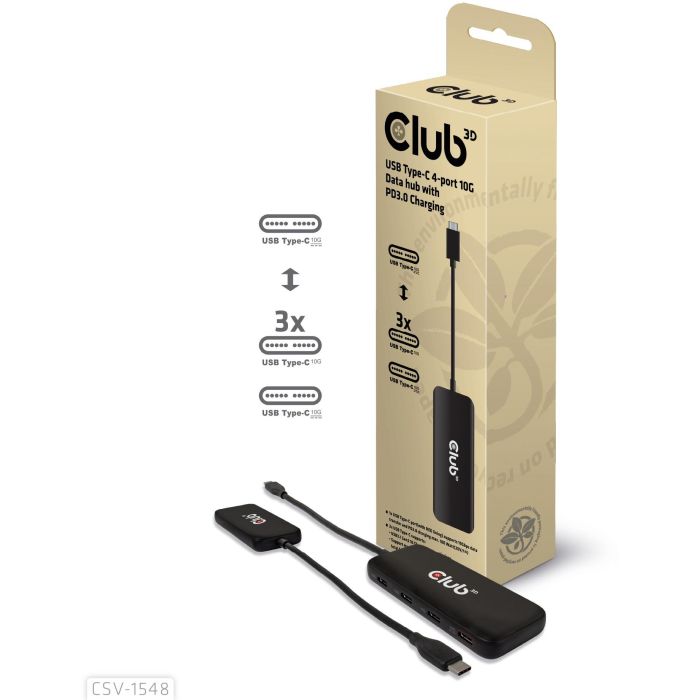 Club3D Hub USB-C a 4x USB-C 10Gbps con Carga Rápida Power Delivery 100W 0 Club3D Hub USB-C a 4x USB-C 10Gbps con Carga Rápida Power Delivery 100W 0