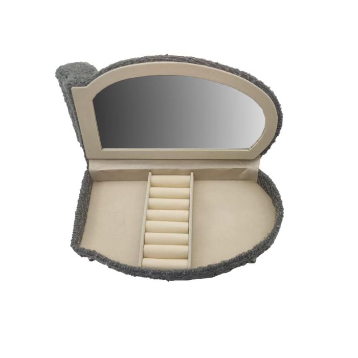 Caja-Joyero Versa Gris Poliéster Metal Espejo Madera MDF 12,5 X 17 X 26,5 CM Sofá 2 Caja-Joyero Versa Gris Poliéster Metal Espejo Madera MDF 12,5 X 17 X 26,5 CM Sofá 2