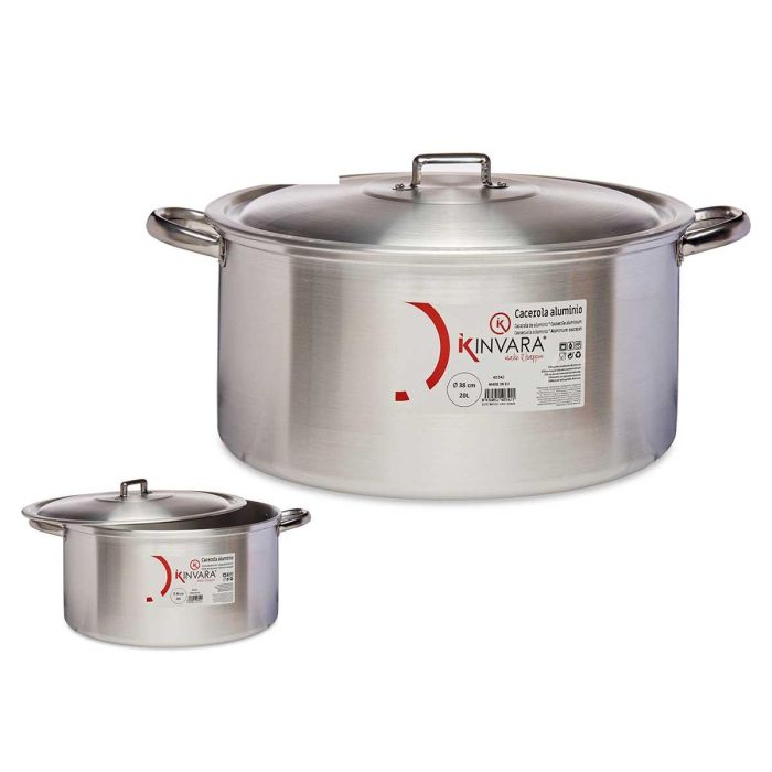Cacerola de Aluminio Kinvara 38 cm 20 L - Apto para Gas, Horno y Lavavajillas (3 Unidades) Cacerola de Aluminio Kinvara 38 cm 20 L - Apto para Gas, Horno y Lavavajillas (3 Unidades)