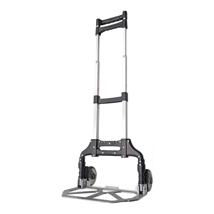 Edm Carrito de transporte reforzado plegable con ruedas, capacidad 60kg, aluminio