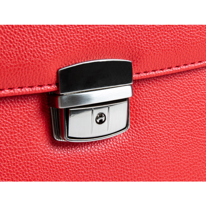 Q-connect Cartera Portadocumentos con Correa, Cierre Metálico, Departamentos Interiores, Polipiel, Color Rojo, 390x280 mm 2 Q-connect Cartera Portadocumentos con Correa, Cierre Metálico, Departamentos Interiores, Polipiel, Color Rojo, 390x280 mm 2