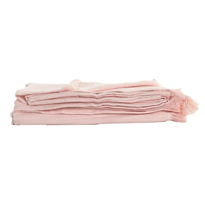 Plaid Basicos DKD Home Decor Rosa Blanco 260 x 0.2 x 160 cm (2 Unidades) 2 Plaid Basicos DKD Home Decor Rosa Blanco 260 x 0.2 x 160 cm (2 Unidades) 2