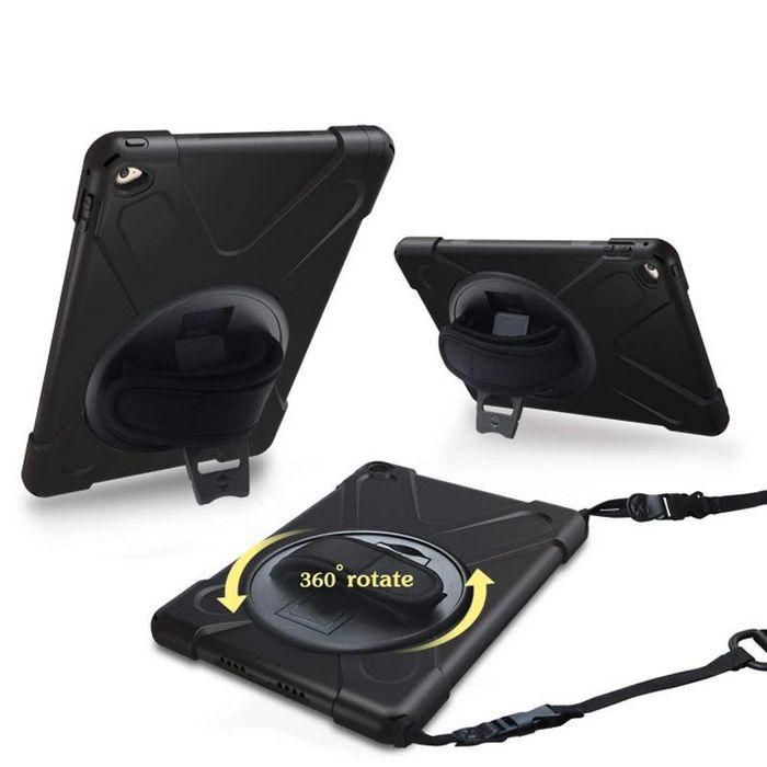 eSTUFF Funda Defender iPad Air 2 9.7" AUSTIN Negra Antigolpes con Soporte 360, Correa Mano y Hombro, Protección para Esquinas 8
