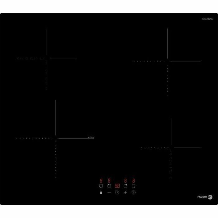 Placa de cocina FAGOR FTI468 59 cm 4 fuegos de inducción Cristal negro Placa de cocina FAGOR FTI468 59 cm 4 fuegos de inducción Cristal negro