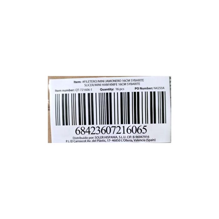 Quttin Cuchillo Jamonero Mini Sybarite 16 cm (16 Unidades) 3 Quttin Cuchillo Jamonero Mini Sybarite 16 cm (16 Unidades) 3