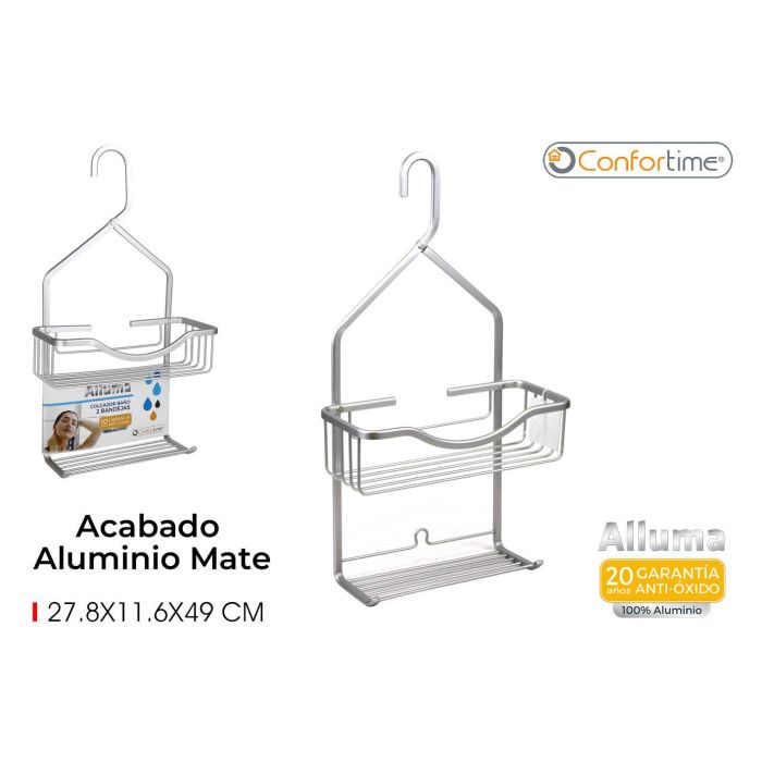 Colgador de baño con 2 bandejas Alluma - Confortime (6 Unidades) Colgador de baño con 2 bandejas Alluma - Confortime (6 Unidades)