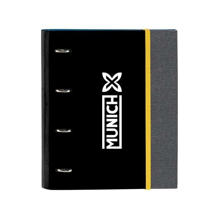 Carpeta de anillas Munich Topo Negro 27 x 32 x 3.5 cm