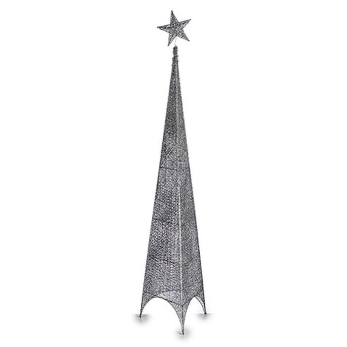 Árbol de Navidad Torre Estrella Plateado Metal Plástico 34 x 154 x 34 cm (6 Unidades) 1