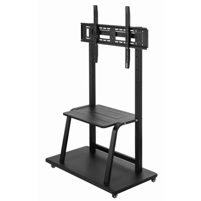 Gembird TVS-100F-01 Soporte de Suelo para TV/Pantalla con Ruedas y Estante, Altura Ajustable, 37-100 pulgadas, VESA 800x600mm Negro