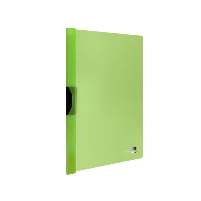 Carpeta Liderpapel Dossier Pinza Lateral Polipropileno Din A4 Verde Translucido 60 Hojas Pinza Deslizante 3