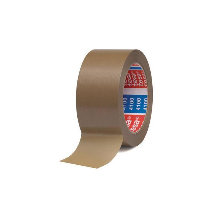 TESA 04100-00228-00 Cinta de Embalaje PVC Rugoso Marrón 50mm x 66m, Adhesivo Fuerte para Uso General