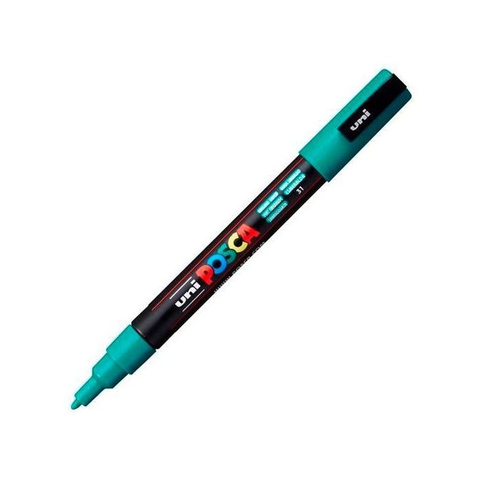 POSCA Marcador PC-3M Punta Cónica 0,9 - 1,3 mm Verde Esmeralda Marcador de pintura no permanente, tinta pigmentada base agua