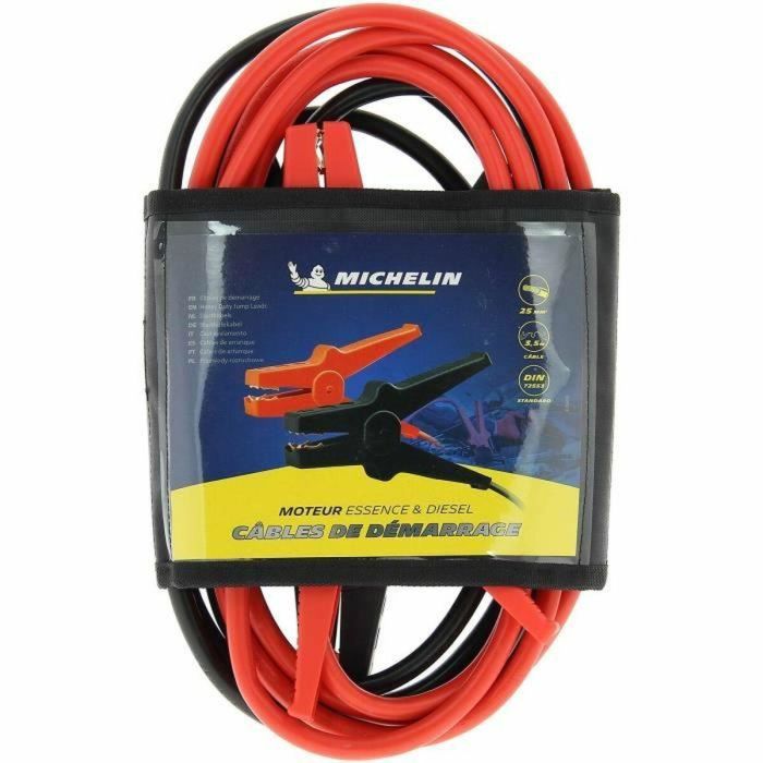 Michelin MIC3221320095133 Cables de Arranque Modelo 9513 para Batería de Coche, Sección 25mm², Longitud 3 Metros