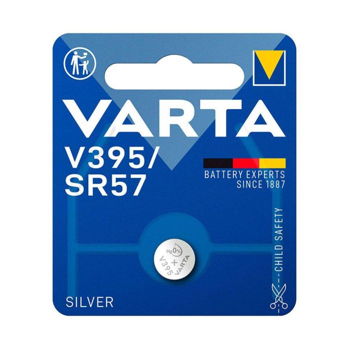 Varta V395 / SR57 Micro Pila Botón Óxido de Plata 1.55V Ø9.5 x 2.73mm Blister 1 Unidad Varta V395 / SR57 Micro Pila Botón Óxido de Plata 1.55V Ø9.5 x 2.73mm Blister 1 Unidad