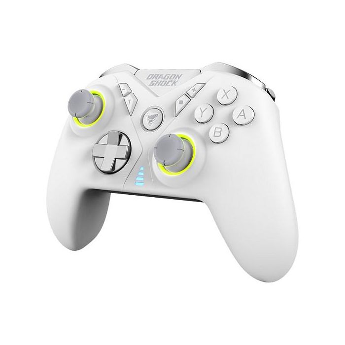 DragonShock Controller Nebula Pro Gamepad Inalámbrico Bluetooth para Nintendo Switch, Retroiluminación LED, Turbo, Color Blanco 1