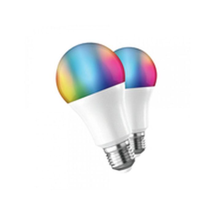 Muvit Bombilla Inteligente A60 E27 9W LED Multicolor y Blanca, Pack 2 uds 9