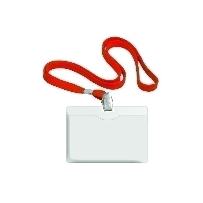 Funda Distintivo Forofis Rigida Con Cinta Roja 57X90Mm Caja De 50