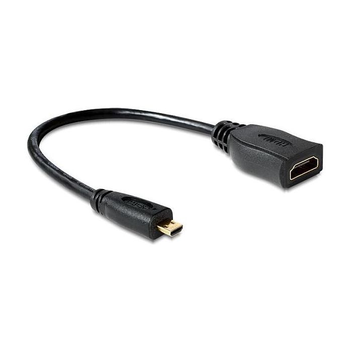 DeLOCK 65391 Adaptador Micro HDMI-D a HDMI-A con 23cm de Cable DeLOCK 65391 Adaptador Micro HDMI-D a HDMI-A con 23cm de Cable