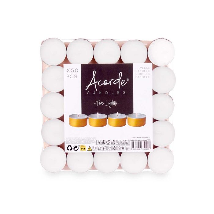 Set 50 Tealights 4 Horas Oro Acorde 19X3CM (20 Unidades) 2 Set 50 Tealights 4 Horas Oro Acorde 19X3CM (20 Unidades) 2