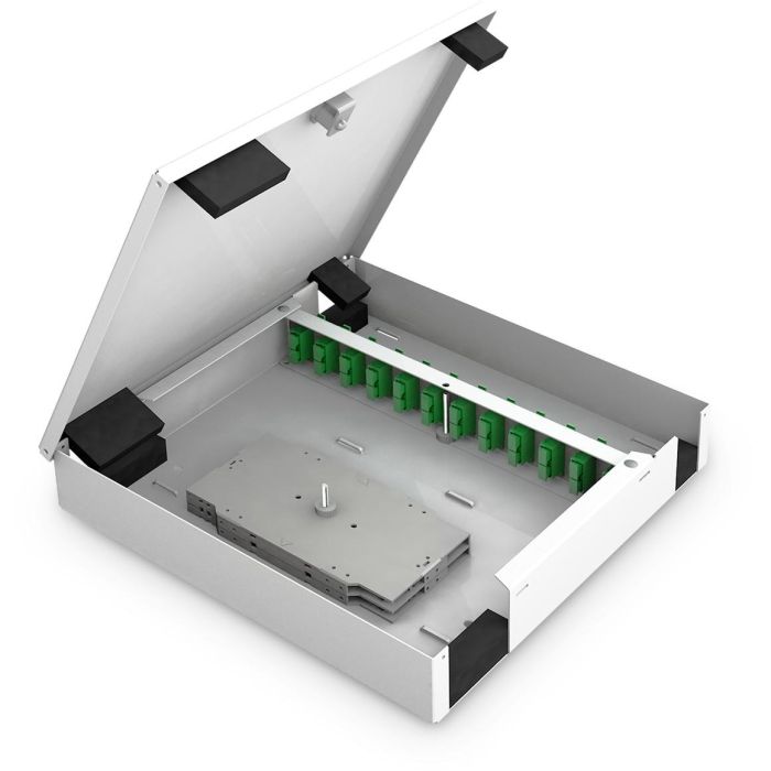 Digitus LWL Unibox Medium para Montaje en Pared, Caja de Fibra Óptica para Interior, Acero, IP20 6