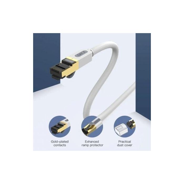 Vention ICDHF Cable de Red Ethernet RJ45 SFTP Cat.7 de 1m Gris para Redes 10 GbE con Aislamiento LSZH y Conectores Chapados en Oro 1