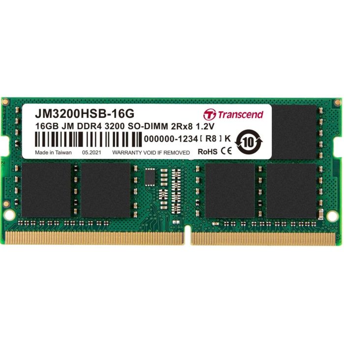 Transcend JM3200HSB-16G - Memoria RAM JetRam 16GB DDR4 3200MHz CL22 SO-DIMM para PC/servidor