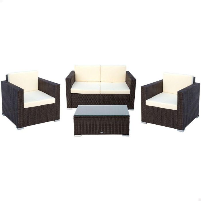 Conjunto de sofá (128x72 cm) + 2 sillones (71x72 cm) + mesa (80x50x32 cm) aktive