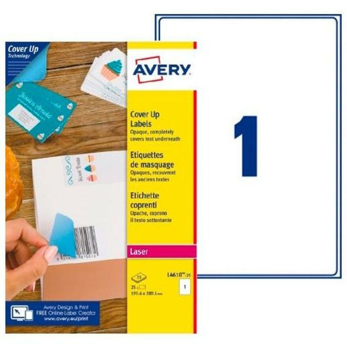 Etiquetas para Impresora Avery L4610 Blanco 25 Hojas 199,6 x 289,1 mm (5 Unidades) 1