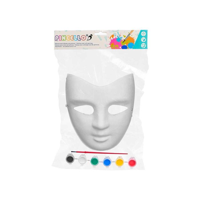 Máscara para Manualidades Adulto con Pintura - Pincello, 18x7x20 cm, Incluye 6 Temperas (24 Unidades) 2 Máscara para Manualidades Adulto con Pintura - Pincello, 18x7x20 cm, Incluye 6 Temperas (24 Unidades) 2