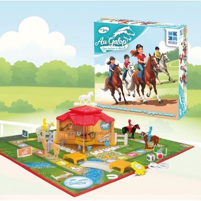 Megableu MEG3760046781598 Au Gallop - Juego de mesa - ¡Prepara tu caballo, entrénalo, gana la carrera! 0 Megableu MEG3760046781598 Au Gallop - Juego de mesa - ¡Prepara tu caballo, entrénalo, gana la carrera! 0