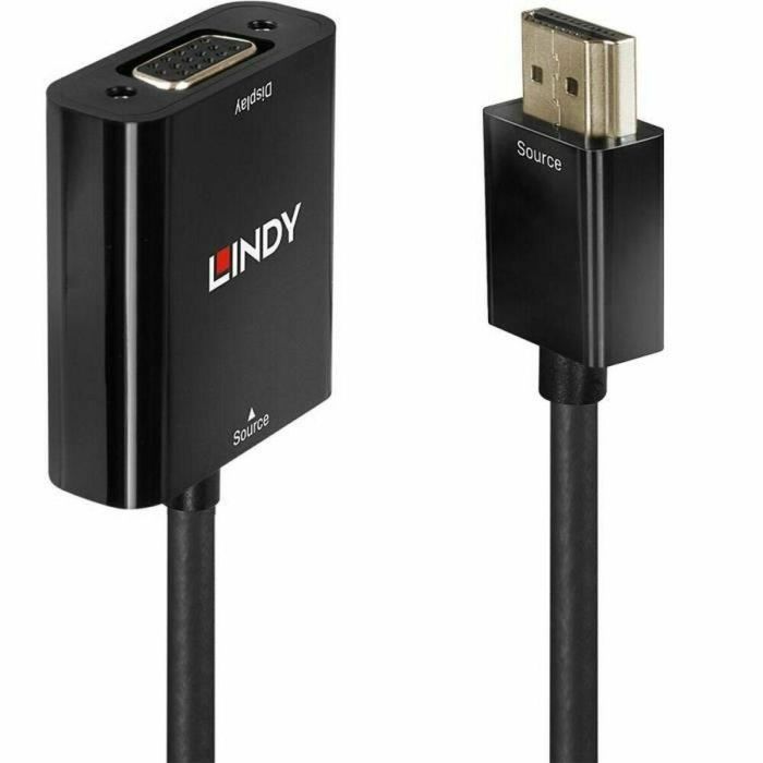 Lindy Convertidor Adaptador HDMI a VGA 1080p / 1920x1200 para Conectar PC, Portátiles y Proyectores Compacto